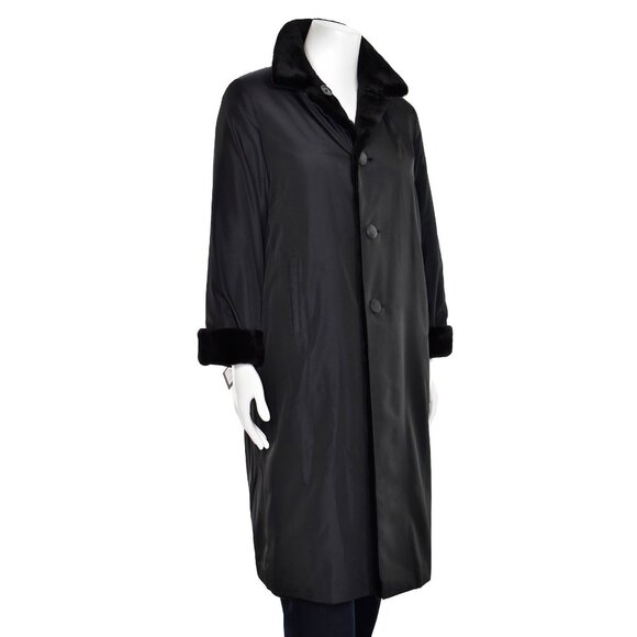 Jean Crisan 3/4 Length Reversible Black Sheared Mink Fur Coat - Picture 7 of 10